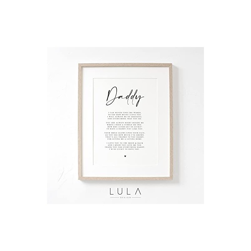Lula Design Daddy Poem A4 or A5 PRINT- Fathers Day