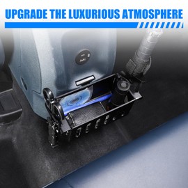 Car Back Seat Expander Organizer Storage Box Compatible with Ford Maverick 2022-2024, Cup Holder Car Accessories Removable Easy Installation (Black)