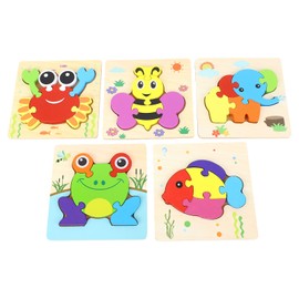 5pcs Baby Jigsaw Puzzles Animal Shaped Colorful Printing Educational Hands On Puzzle Toy