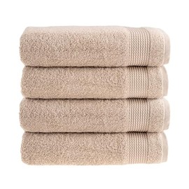 HALLEY Turkish Cotton Towels (Pack of 4) Bath Towels Super Soft Highly Absorbent 100% Cotton Towels for Bathroom and Kitchen for Mother’s Day (Tan)