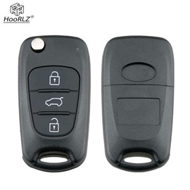 HooRLZ Hyundai Key Fob Cover Replacement For Hyundai I20 I30 I35 Ix20 Ix35 Spare, Kia Ceed Rio Picanto Sportage Sorento Venga Remote Car Key Cover Case, 3 Button Kia Key, Hyundai I20 I30 Key Fob