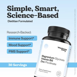 Zinc Picolinate, Magnesium Glycinate Supplements with P5P Vitamin B6 | Magnesium and Zinc Vitamin | Reproductive & Fertility Health, Hormone Balance, Immune System Support | 30 Day Supply
