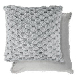Emma Barclay Lush Luxury Faux Rabbit Fur Cushion Cover (Silver)