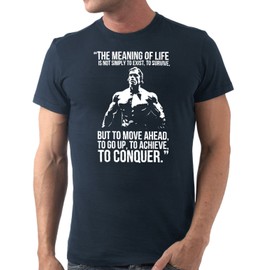 Stylotex Men's Slimfit T-Shirt The Meaning of Life, navy
