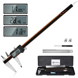 HARDELL Digital Caliper 12 Inch, Stainless Steel Caliper Measuring Tool with Large LCD Screen, Auto-Off Feature, Inch/Millimeter, Electronic Vernier Caliper for DIY, Jewelry, Parts, 3D Printing