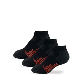 Outdoor Obsession Mens Womens Low Cut Full Cushion Athletic Socks 3 Pair Pack (Black, Shoe Size 9-13 - Sock Size Large)