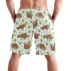 visesunny Cute Sloth Print Men's Swimtrunks Quick Dry Casual Mesh