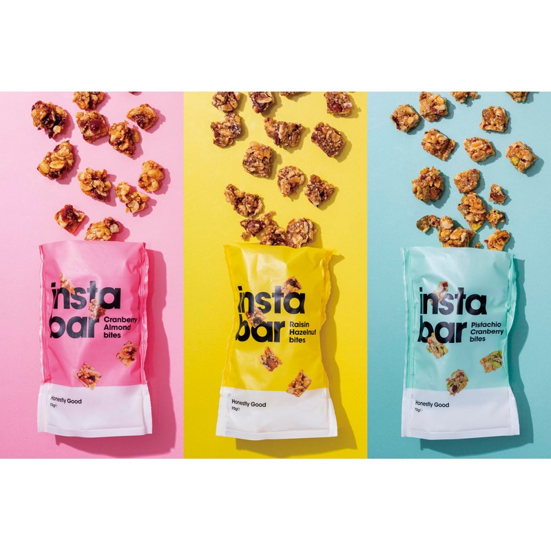 instabar(インスタバー) クランベリー&アーモンドバイツ70g(グルテンフリー ギルトフリー プロテイン 一口サイズ)