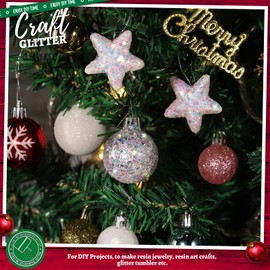 LEOBRO LEOBRO Glitter, White Glitter, 150G/5.29OZ Holographic White Chunky Glitter, Craft Glitter for Resin, Iridescent Chunky Glitter for Crafts Body Glitter, DIY Arts and Crafts, Iridescent White Glitter