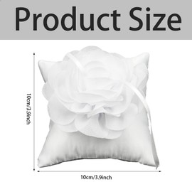 momgyaamz Wedding Ring Cushion Wedding Cushion Rings Wedding Rings - 10 x 10 cm Flower Ring Cushion for Ring Bearers Engagement, Wedding Party, Wedding Favour (White)