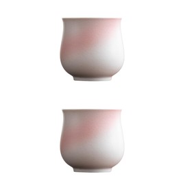 Dicmracy 4-Oz Ceramic Espresso Cups Set - Multi-Color, Handle-Free Design for Home & Cafe | Dishwasher-Safe Stoneware Cups (Kiln turned pink, 2)