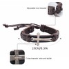 Branets Mens Leather Bracelet Bible Text Cross Bracelet Adjustable Wristband