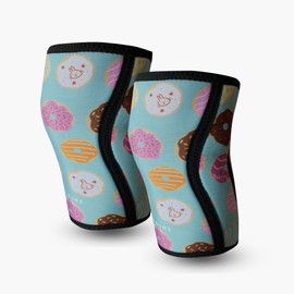 Mighty Buns 7mm Neoprene Knee Sleeves Mint Donut V2 XX-Large (1 Pair) - Cute High Performance Knee Sleeves, Knee Compression & Support for Weightlifting, Powerlifting, Squatting for Women and Men
