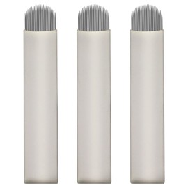 Pack of 50 White Microblading Needles Nano U24 0.15 mm Diameter Thinnest Blade Disposable Micro Blades for Creating Thin and Crisp Lines (U24-50pcs)