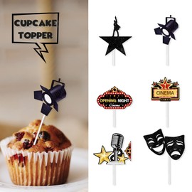 S-Cp-0693 ce Cream Fruit Dessert Cupcake Topper Colorful Glitter Happy Birthday Sensory Pop Game Theme Decor Supplies Baby Shower Boys Girls Birthday Party Decorations