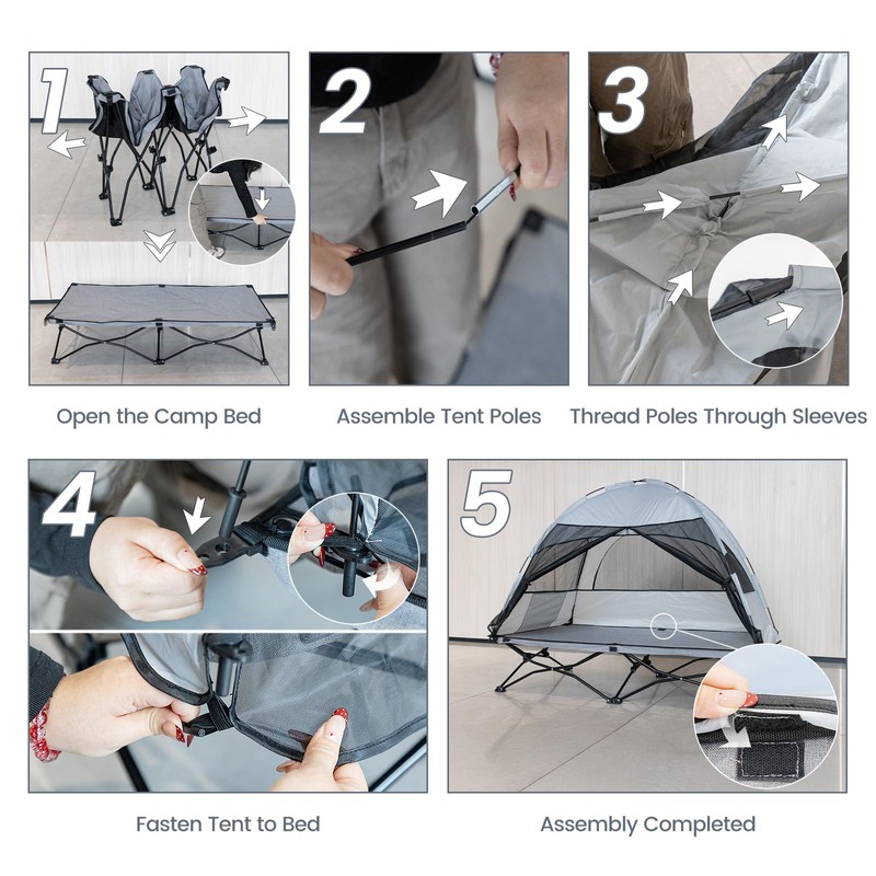 Protable Toddler Travel Bed with Tent: Foldable Kid Cot Tent