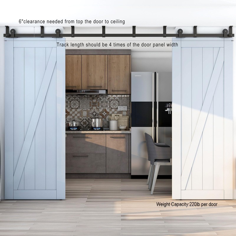 AONAYIOA 7FT Ceiling Mount Bracket Sliding Barn Door Hardware Kit