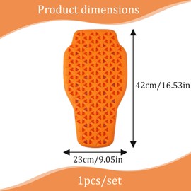 Motorcycle Back Protector 42 x 23 cm Removable Back Protectors Flexible and Breathable Protectors CE Certified Orange Unisex Suitable for Motorcycle, Bicycle and Ski
