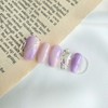 Purple Garden Handmade Nail Tips - Almond / 보랏빛 정원