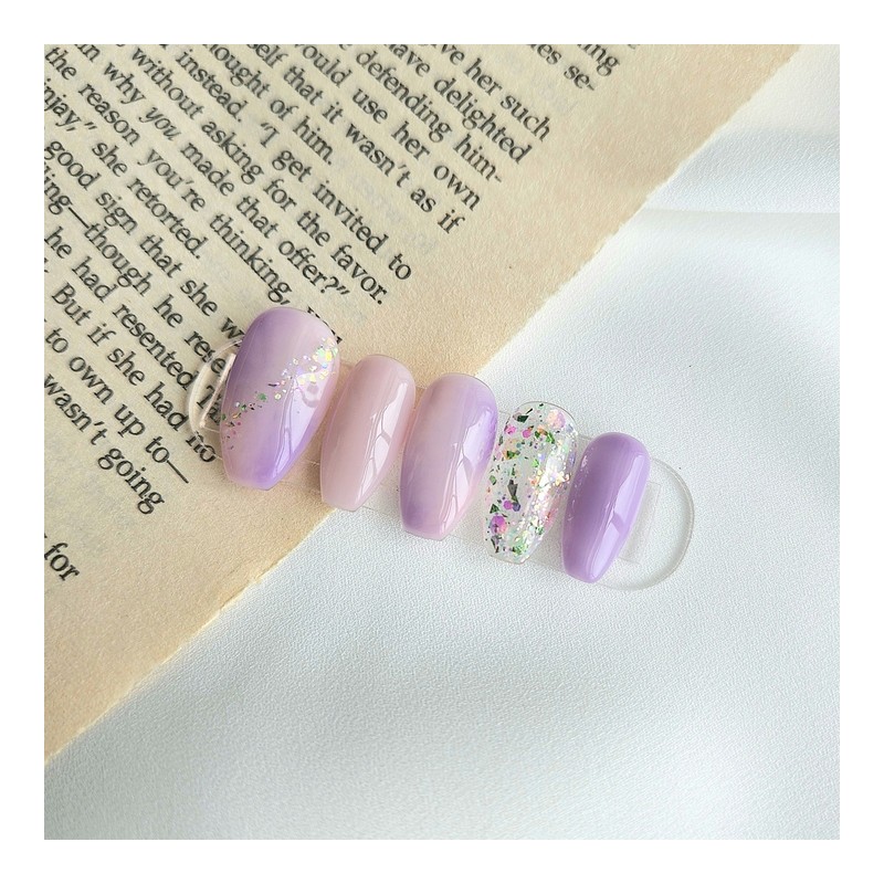 Purple Garden Handmade Nail Tips - Almond / 보랏빛 정원
