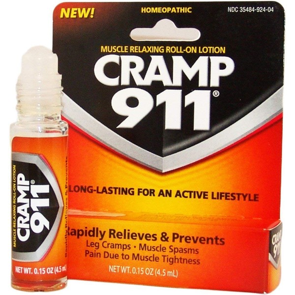 Cramp 911 Muscle Relaxing Roll-On Lotion, 0.15 oz 4.5 ml, Pack of 4