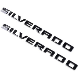 New Door Fender 3D Emblem for Chevy Silverado 2019-2023 X 2 Badges (Gloss Black)