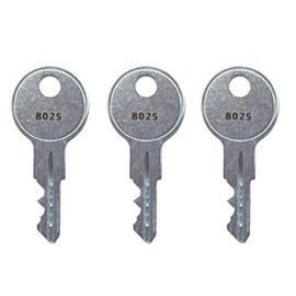 (3) KeyPower 8025 Keys for Coleman Pop-Up Campers Step Up Door from 1998-2012 RV Fleetwood Folding Trailers Locks Replacement Key Pre Cut to Code