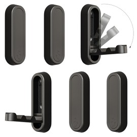 XSGTZMJ 6PCS Foldable Invisible Hook Zinc Alloy Bathroom Wall Hook Retractable for Closet Scarf Hat Robe Key Purse Bag Folding Hooks Minimalist Style (Black)