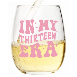 13th Birthday Gifts for Girls - in My 13s Era Water Glass, Gifts for 13 Year Old Girls, Scratch Resistant Stemless Teen Girl Gift for Schoolmate, Sister & Best Friend