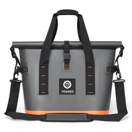 Vogano 40 Can Soft Cooler Bag - Insulated Leak-Proof Large Cooler Bag with Roll-Top Waterproof Seal | Portable Ice Chest for Camping, Beach, Travel, Picnics | 24HR Cold Retention (Dark Grey)