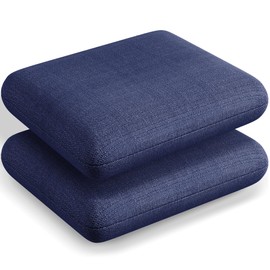 Codi 24 x 24 x 4 Inch Outdoor Seat Cushions - Ultra-Thick Waterproof & Fade-Resistant Patio Chair Cushion for Luxurious Deck & Lounge Chairs, Stylish Navy Blue 2 PK