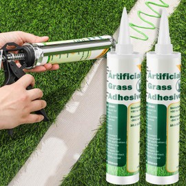 Threlaco 2 Tubes Turf Glue for Artificial Grass 10 oz Artificial Turf Tape Grass Paint Concentrate Glue Carpet Adhesive for Synthetic Surfaces(No Caulk Gun)