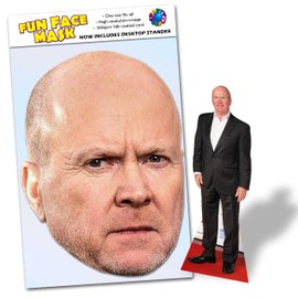 Party People 1 x Steve Mcfadden - Ready To Wear Celebrity Face Mask Includes Freestanding 20cm Desktop Standee Card Cutout - Standee Steve M