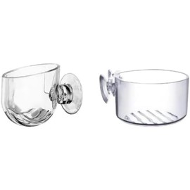 2Pcs Aquatic Plant Cups, Aquarium Plant Cup, Transparent Acrylic Aquatic Plant Pot with Suction, Aquarium Decoration 2 Shapes for Fish Tank Ornament Aquarium or Plastic Plants
