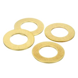 sourcing map 4 Pack Brass Flat Washer, M30 Copper Washers Crush Washer Kit Assortment, 30mm ID, 54mm OD, 2.5mm Thick for Bolts Screws Machinery Repair, Outdoor Construction