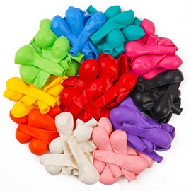 PartyWoo Assorted Colors Rainbow Balloons 50pcs 5 Inch Multicolor Colorful Primary Color Balloon for Graduation Baby Shower Unicorn Fiesta Flower Spring Rainbow Theme Birthday Party Decorations