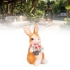 Solar Rabbit Statue Cute Handpainted Resin Bunny Statue Decor Rabbit