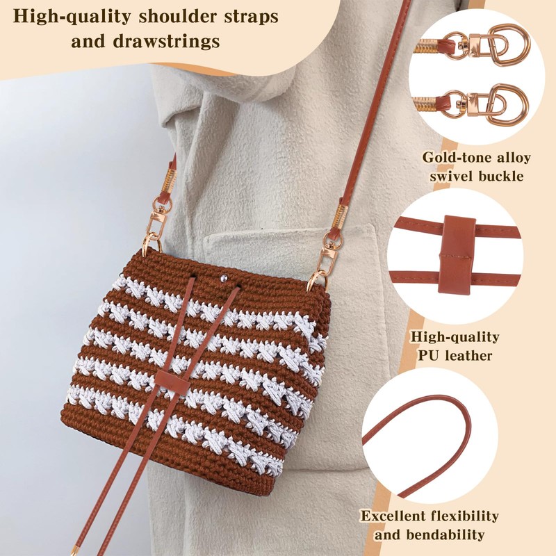 4 Pcs Bag Bases for Crochet with Adjustable Straps, DIY
