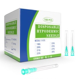 100 pcs 21G 25mm Needles, Dispensing Needle with Cap, Individually Sealed Wrapped, Luer Lock Industrial Accessories for Scientific and Refilling