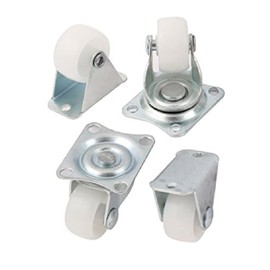 Qty. 4 x 32mm Nylon Swivel & Fixed Castors - Furniture, Appliance & Equipment Small Wheels by Bulldog Castors - Max 65Kg Per Set