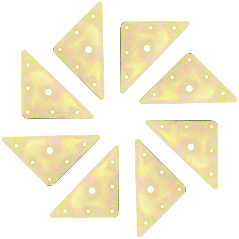 8 PCS Flat Triangle Metal Fixing Plate Brace Corner Brackets