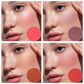 TINTARK Heart Me More Blush Palette, Bronzer Blush and Highlighter Palette, Cheek Blush Makeup, Talc Free, Bright Pink Blush Powder, Pink Purple Blush Palette, Peach Orange Shiny