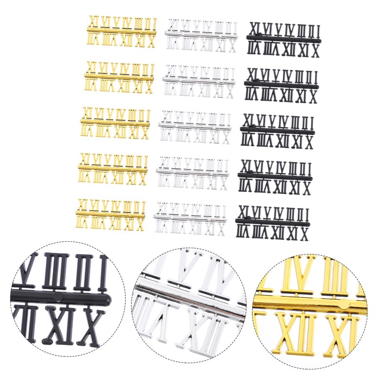Gadpiparty 15 Sets DIY Clock Replacement Numerals Roman and Arabic