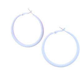 80s Hoop Earrings Colorful Hoop Earrings Large Retro Exaggerated Round Hoop Earrings for Women Jewelry-white