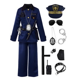 ReliBeauty Kids Police Officer Costume for Boys with Accessories, 10-12/150