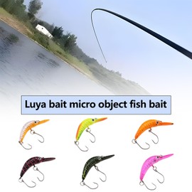 LT Easiyl 6pcs 3D Minnow Double Hook Fishing Lures Size 5.2 CM Weight 2.6g Swimbait Fishing Tackle Lure Kit for Bass Trout Walleye Redfish