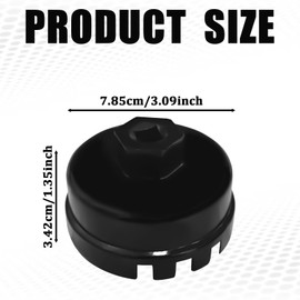 QKYS Oil Filter Wrench for Toyota 4 Runner, Prius, RAV4, Highlander, Tundra, 64mm 14 Flute Oil Filter Cap Wrenches Removal Tool for 2.5-5.7L Engine, Aluminum Oil Filter Socket Set (Black)