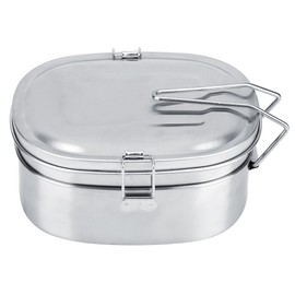 Double Layer Stainless Steel Lunch Box Bento Food Container Outdoor Travel Picnic