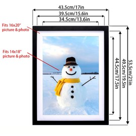 WKDP 16x20 Diamond Painting Frame 40x50cm Diamond Art frames, Display Pictures16x20inch / 40x50cm Without Mat or 14x18inch / 35x45cm With Mat, Solid Wood Frame Black (FK005)