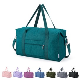 Narwey For Spirit Airlines Personal Item Bag 18x14x8 Foldable Duffle Bag for Travel Packable Duffel Bag for Traveling Carry on Bag for Airplanes Underseat Overnight for Women and Men (Teal)